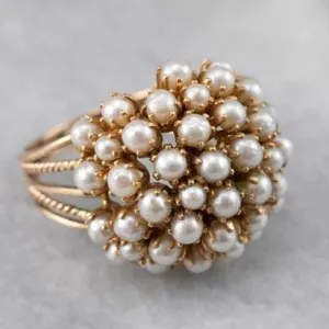 Luxury Inlaid Pearl Ring