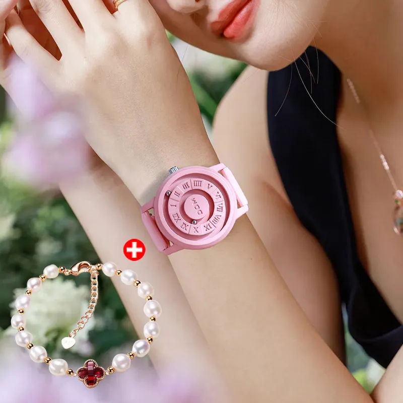 Magnetic Roller Pointer Couple Watch