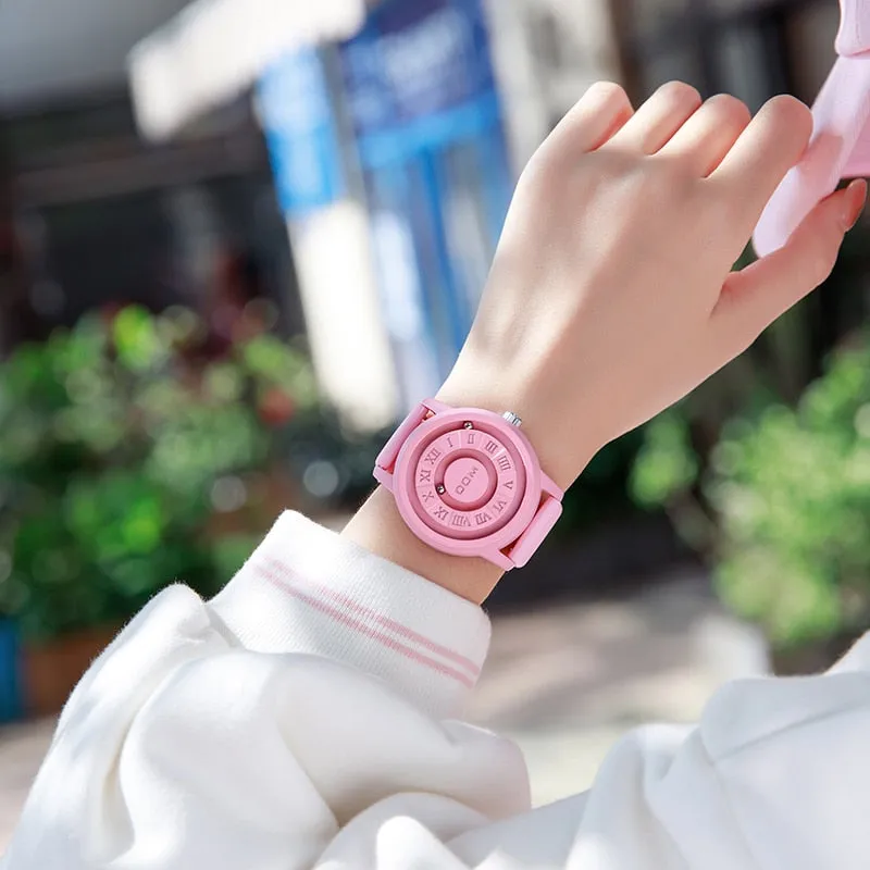 Magnetic Roller Pointer Couple Watch
