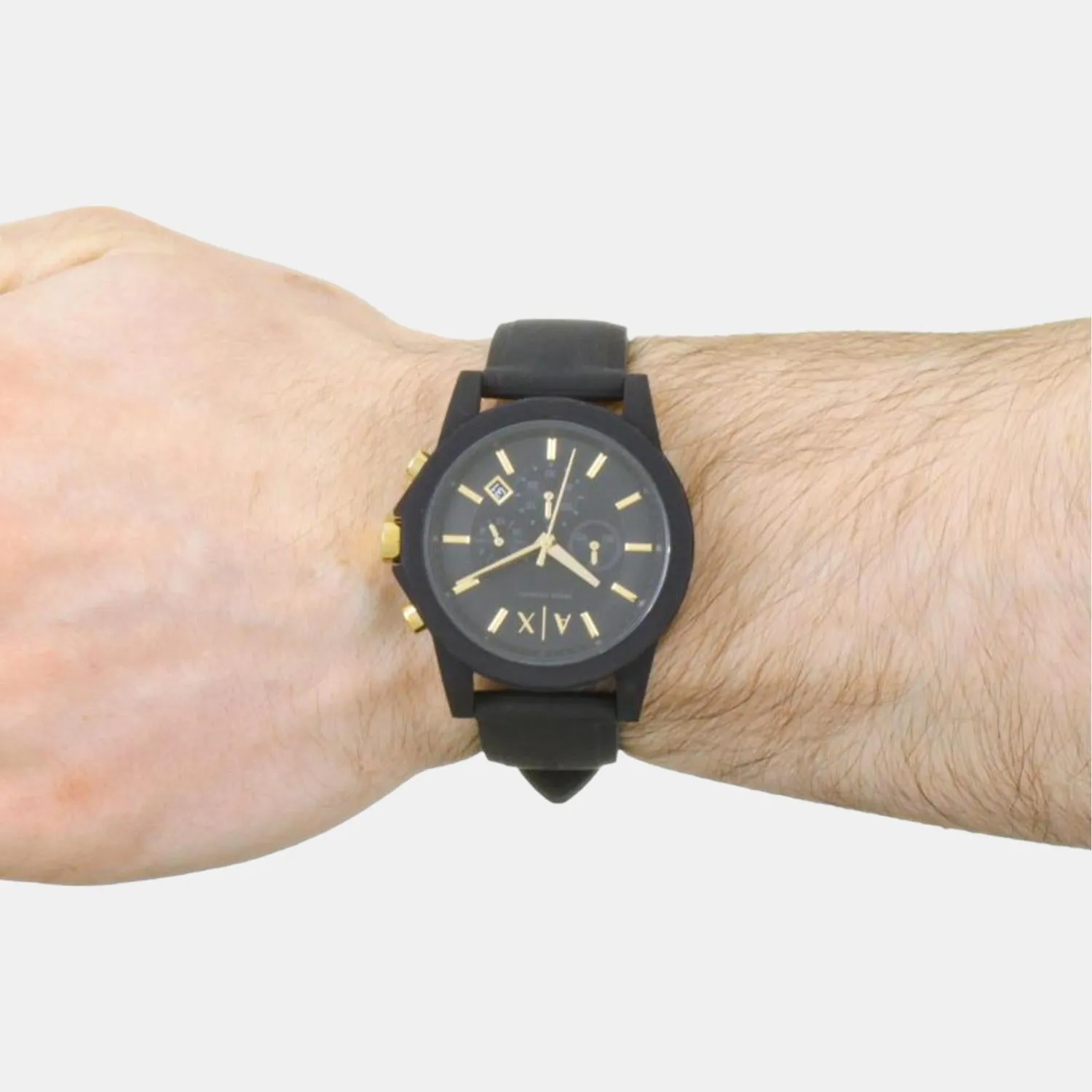 Men's Black Chronograph Silicon Watch AX7105