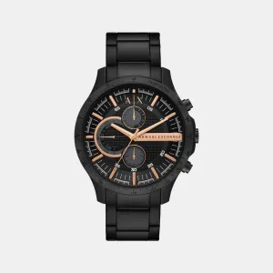 Men's Black Stainless Steel Chronograph Watch AX2429