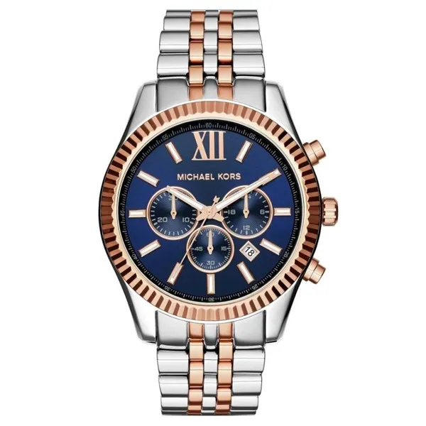 Michael Kors Men’s Quartz Two-tone Stainless Steel Blue Dial 45mm Watch MK8412