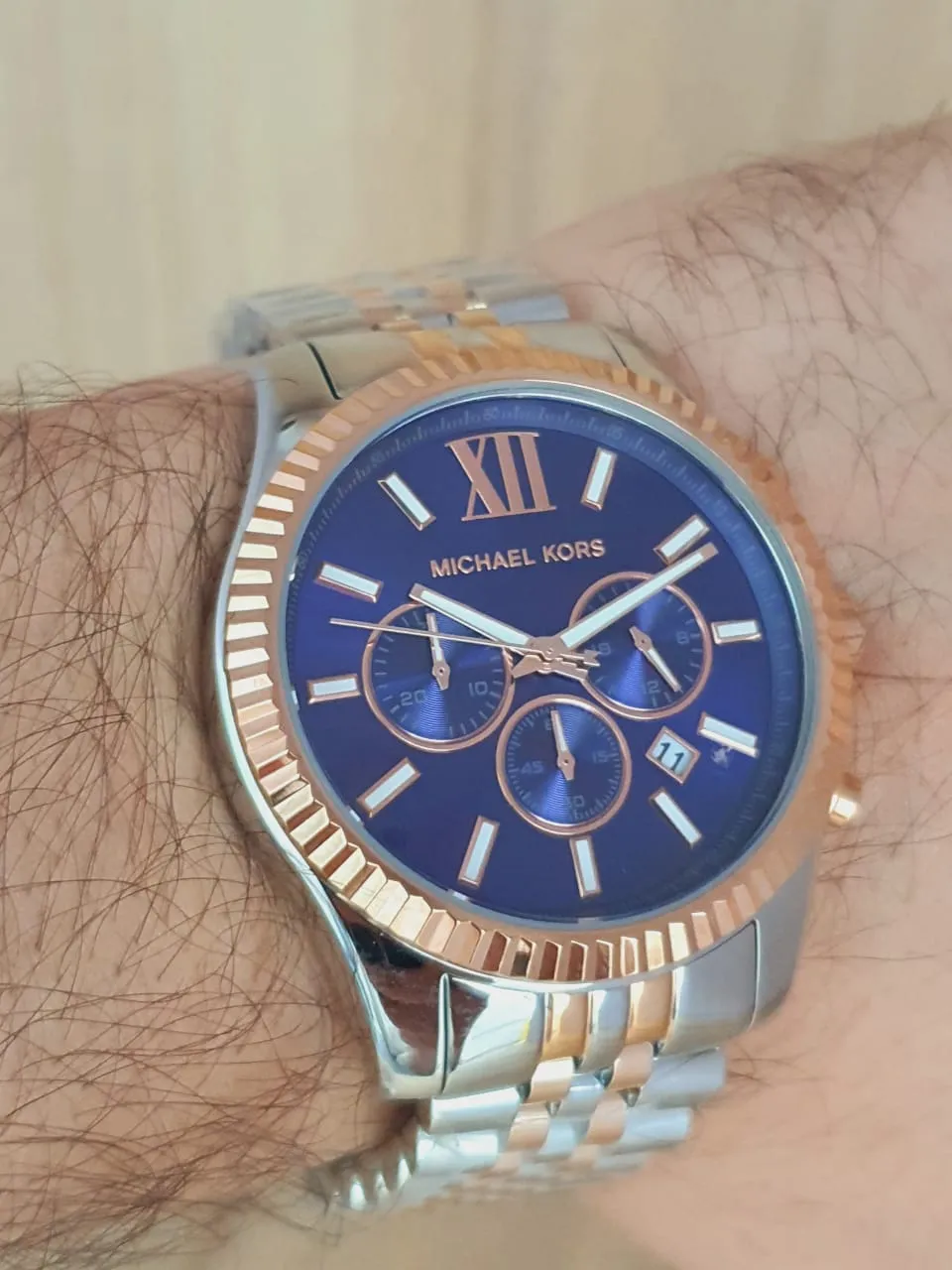Michael Kors Men’s Quartz Two-tone Stainless Steel Blue Dial 45mm Watch MK8412