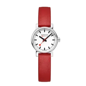Mondaine EVO2 RED VEGAN GRAPE LEATHER, 26 MM