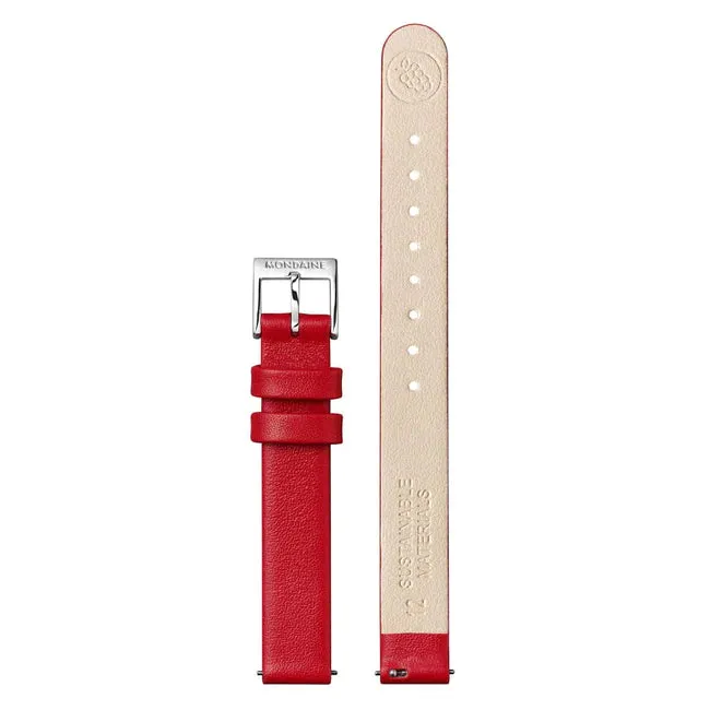 Mondaine EVO2 RED VEGAN GRAPE LEATHER, 26 MM