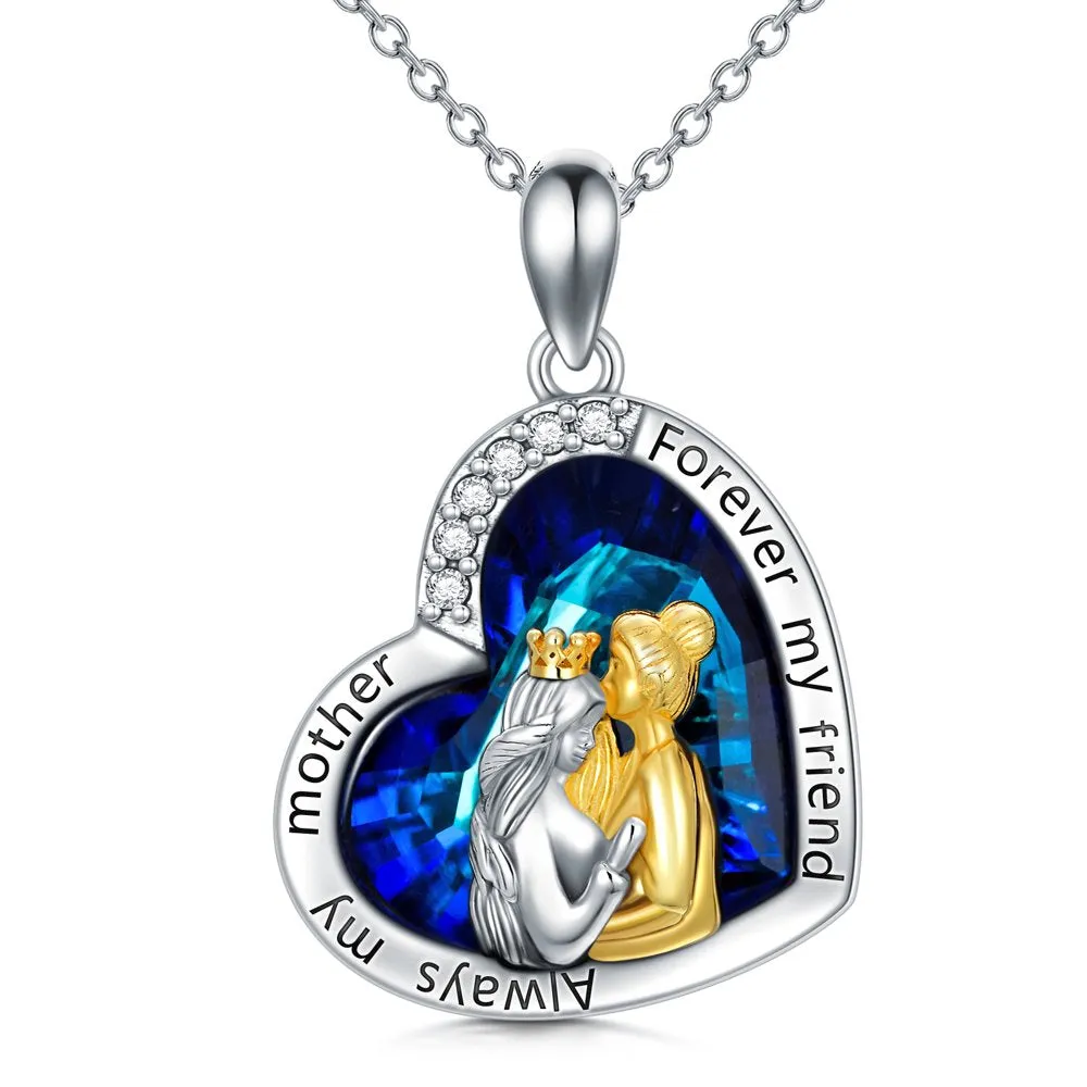 Mother Daughter Necklace S925 Sterling Silver Mother Daughter Necklace Love You Forever to My Daughters Jewelry Gifts from Mom Daughter Birthday Mother's Day Anniversary
