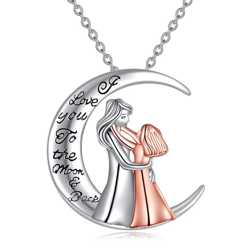 Mother Daughter Necklace S925 Sterling Silver Mother Daughter Necklace Love You Forever to My Daughters Jewelry Gifts from Mom Daughter Birthday Mother's Day Anniversary