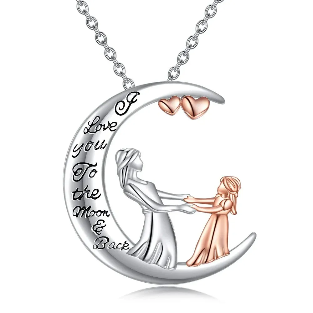 Mother Daughter Necklace S925 Sterling Silver Mother Daughter Necklace Love You Forever to My Daughters Jewelry Gifts from Mom Daughter Birthday Mother's Day Anniversary
