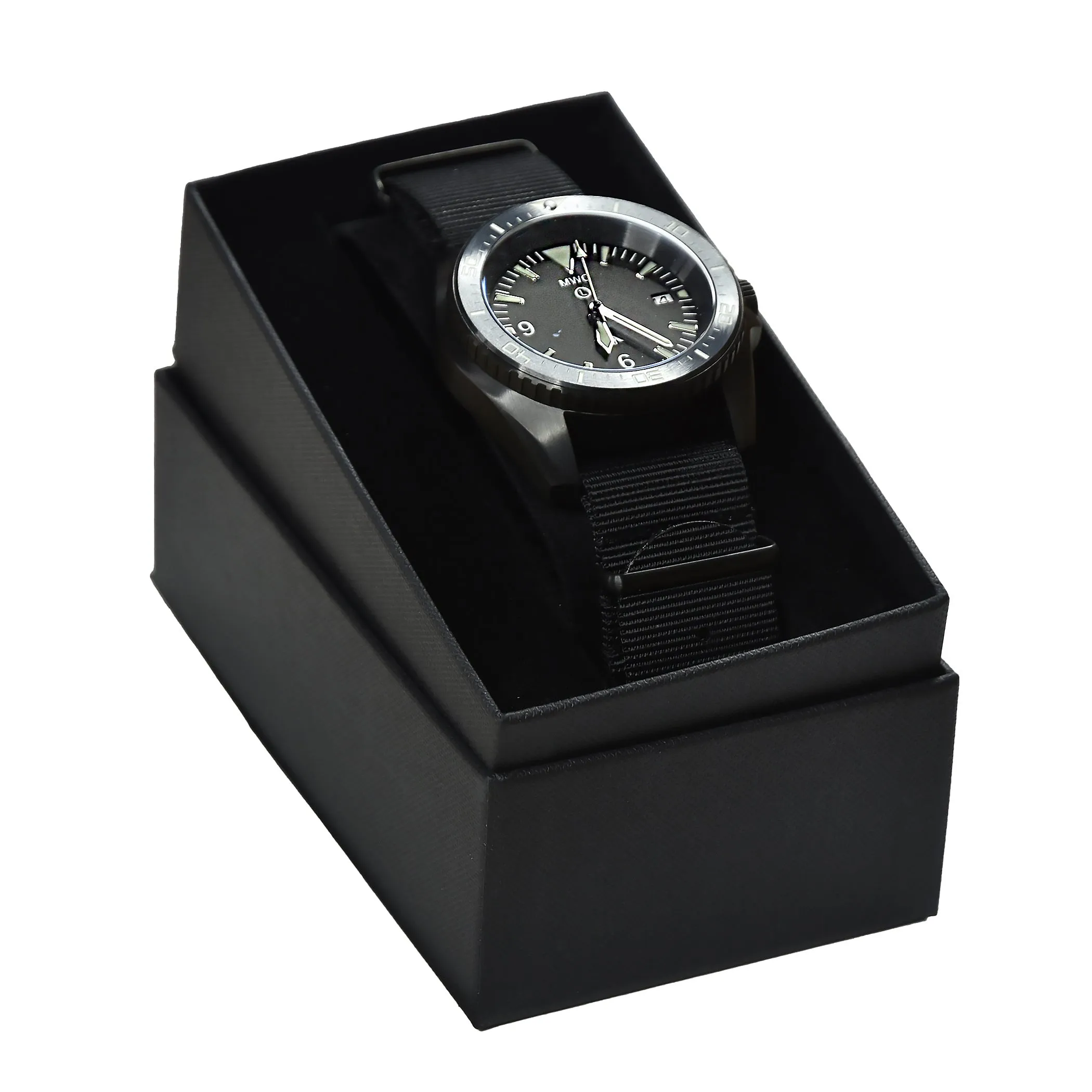 MWC Heavy Duty 300m Military Divers Watch in PVD Steel Case with Sapphire Crystal and Ceramic Bezel (Quartz)