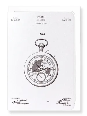 Patent of watch (1916) (Pack of 8 cards)