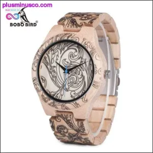 Pine Wooden Watches for Men UV Printing Tattoo Watch In Wood