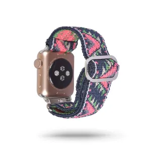 Pink Aztec Adjustable Fabric Apple Watch Band 38/40