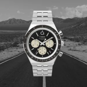 Q Timex Chronograph 40mm Stainless Steel Bracelet Watch