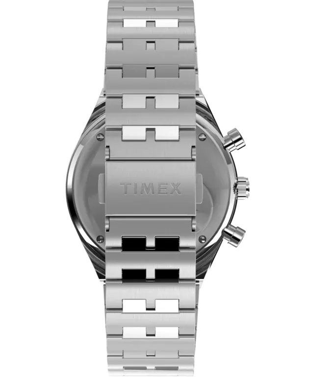 Q Timex Chronograph 40mm Stainless Steel Bracelet Watch