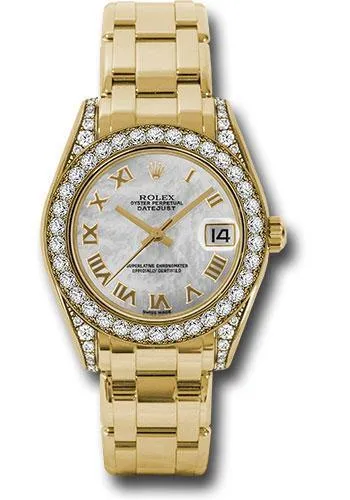 Rolex Datejust Pearlmaster 34mm Watch 81158 mr