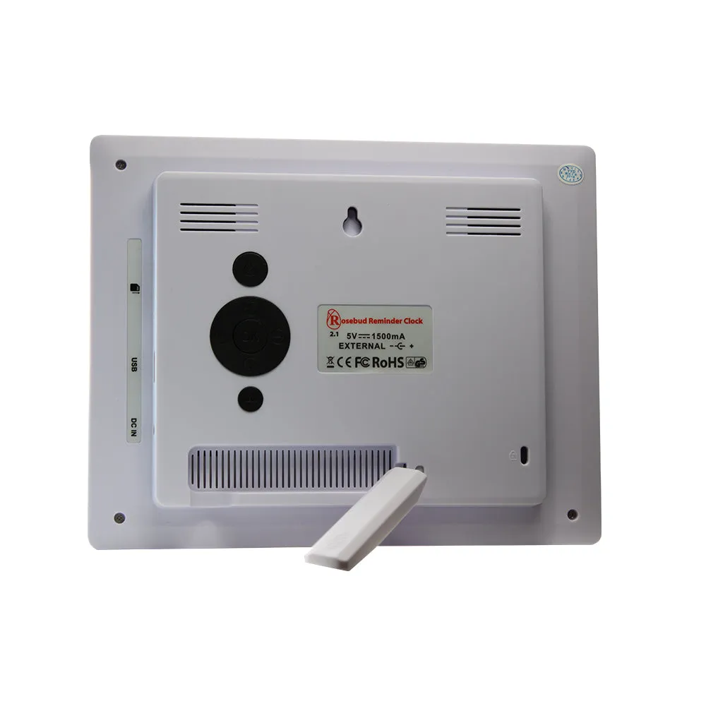Rosebud reminder clock - white