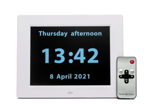 Rosebud reminder clock - white
