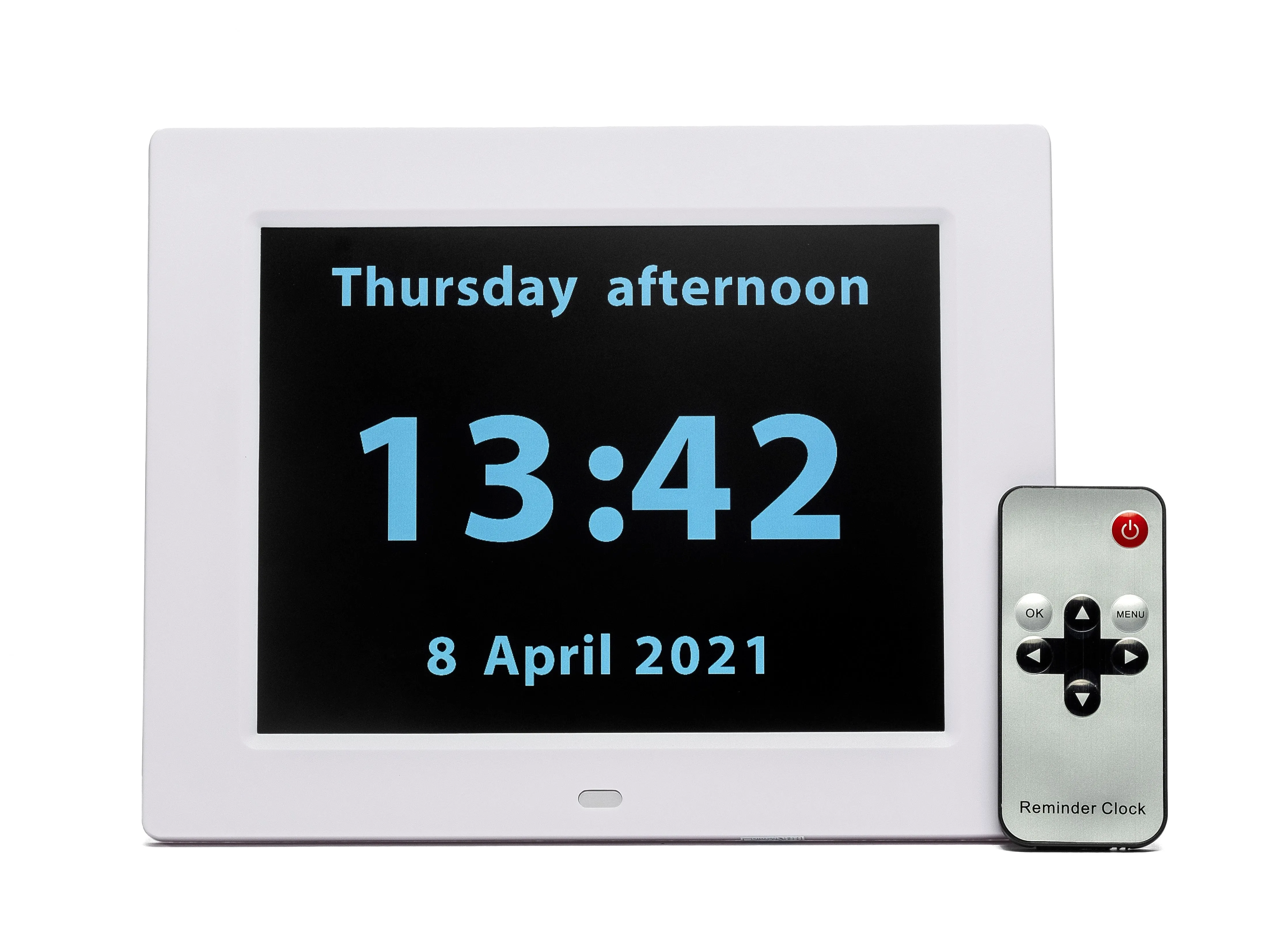 Rosebud reminder clock - white