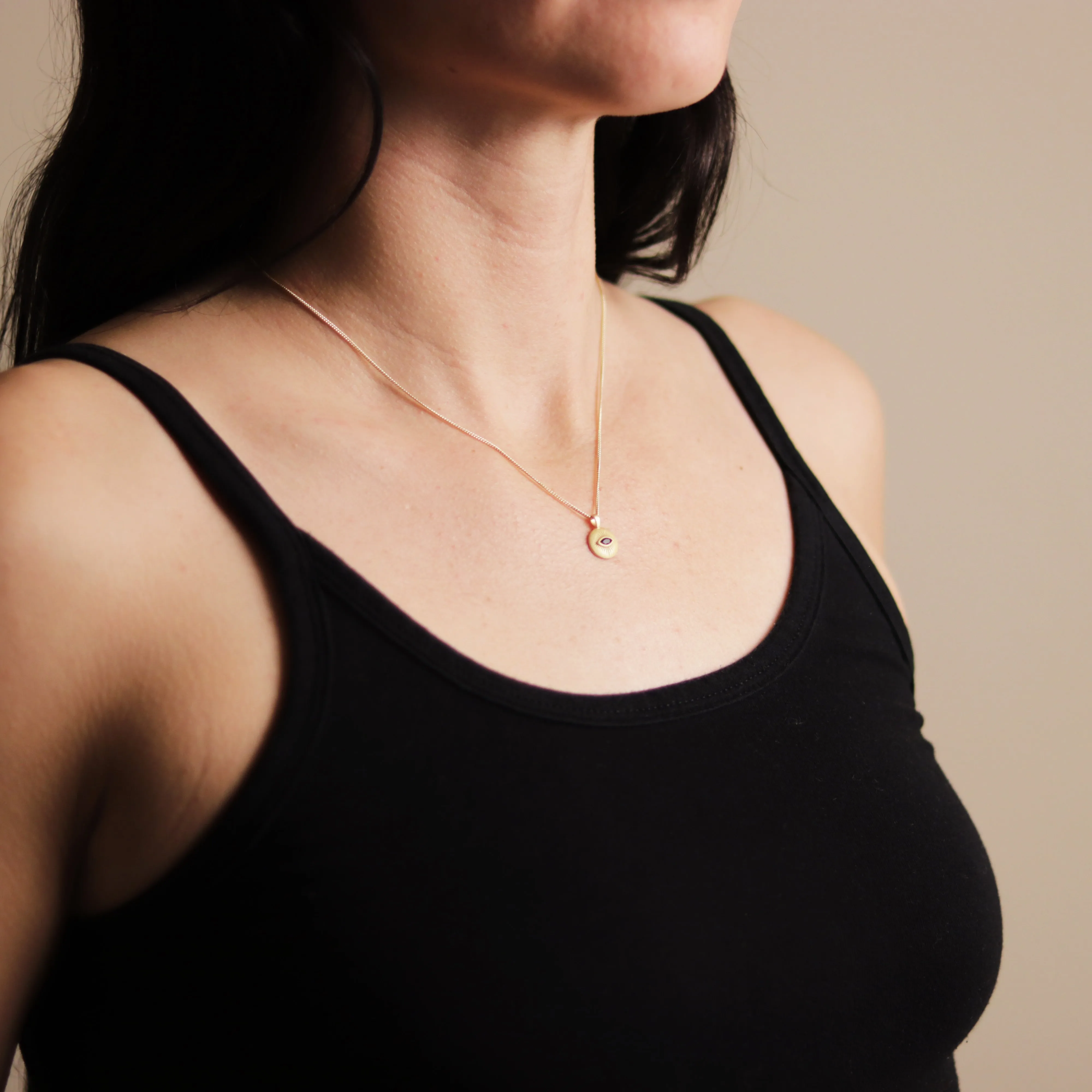Round All Seeing Eye Necklace Protection Pendant By La Lovely