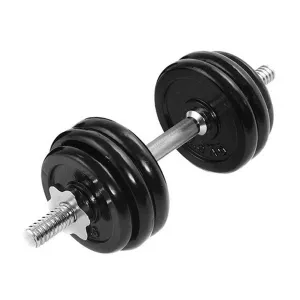 RUBBER DUMBBELL SET 1 PIECE [BLACK- 10KG]