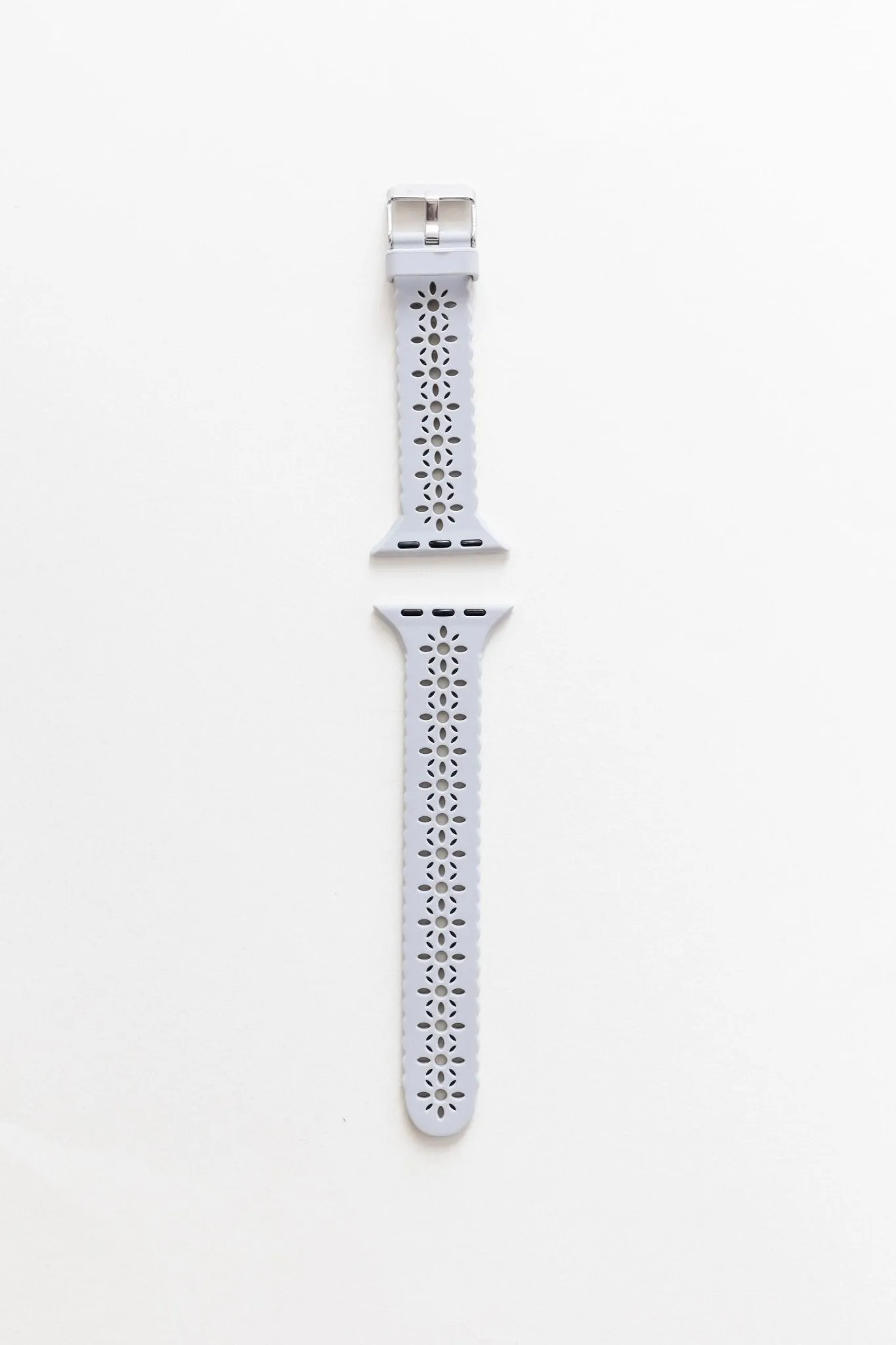 Samsung Cloudy Gray Floral Silicone Watch Band
