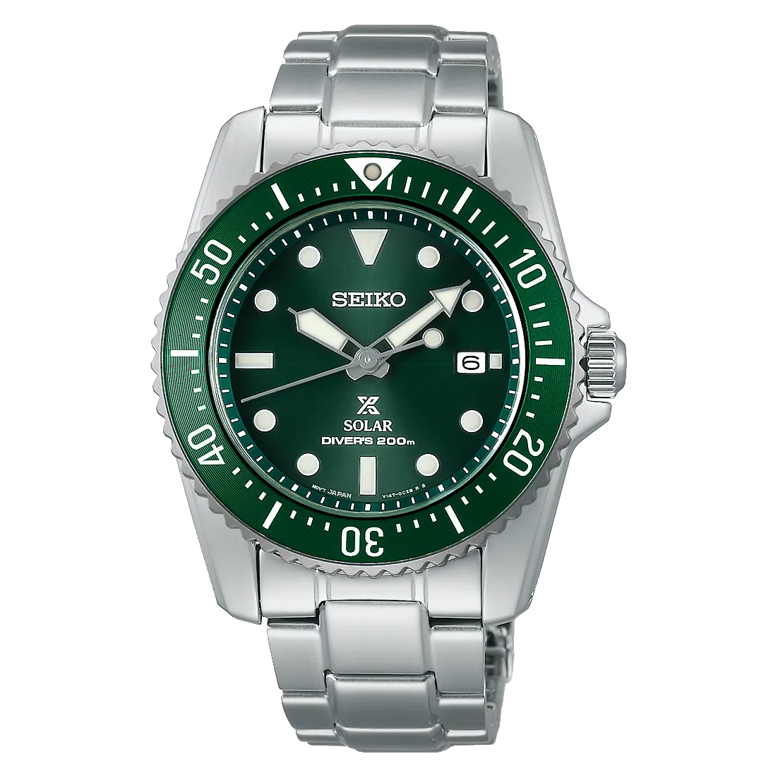 Seiko Prospex Compact Solar Scuba Diver's Green Dial Watch