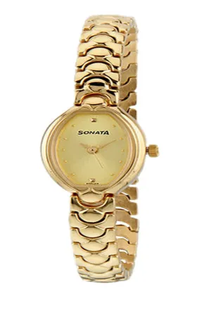 SONATA Women's Brass Strap Watch