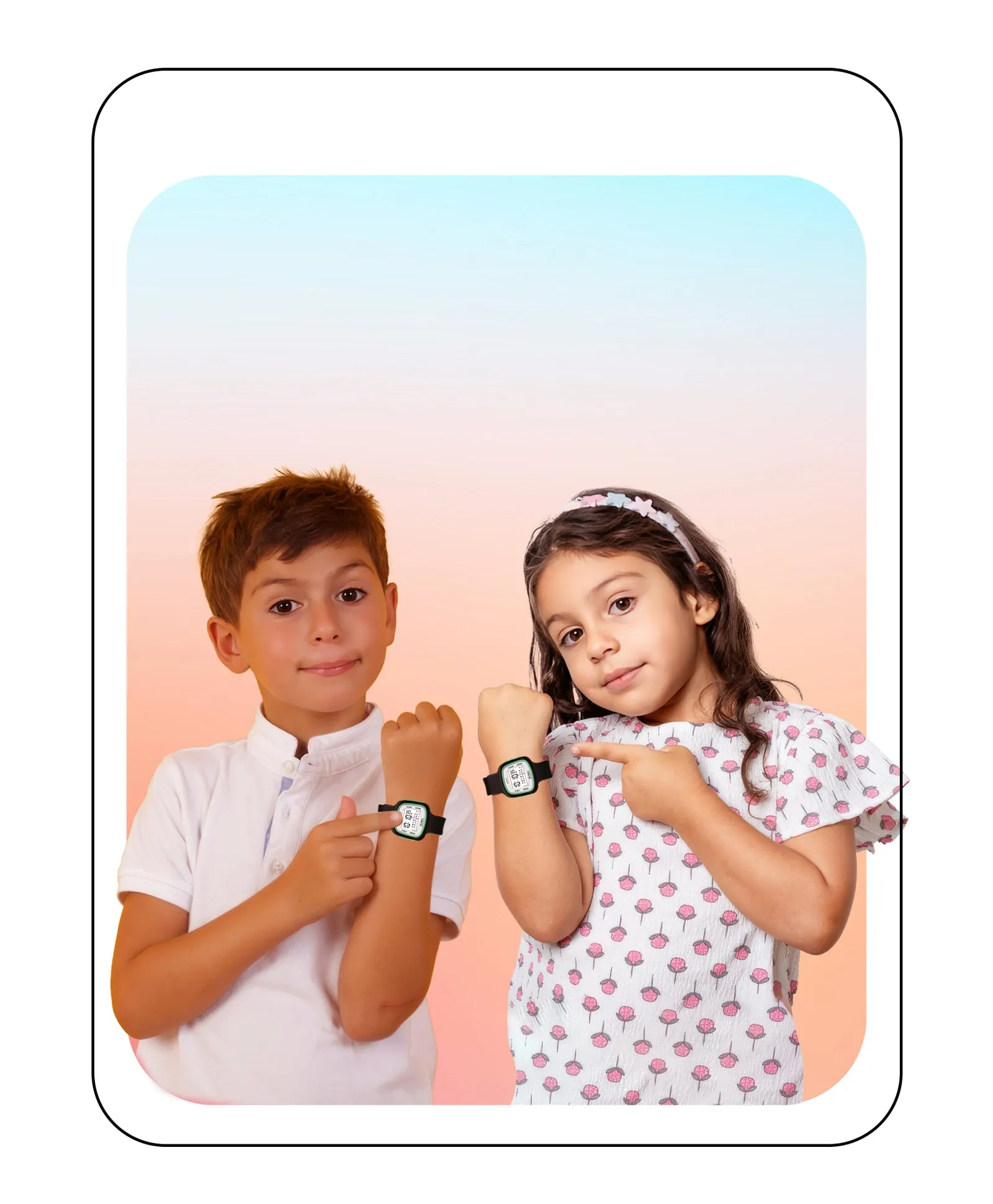 Spiky Unique Square Digital Watch for Kids - Green