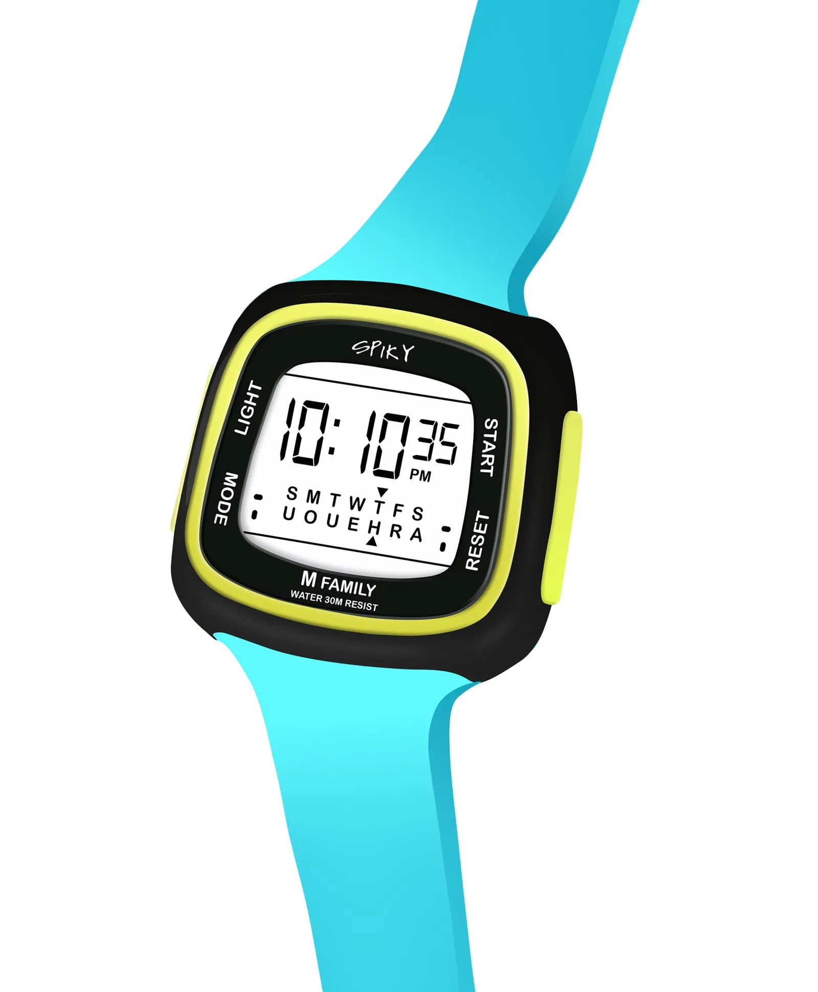Spiky Unique Square Digital Watch for Kids - Green
