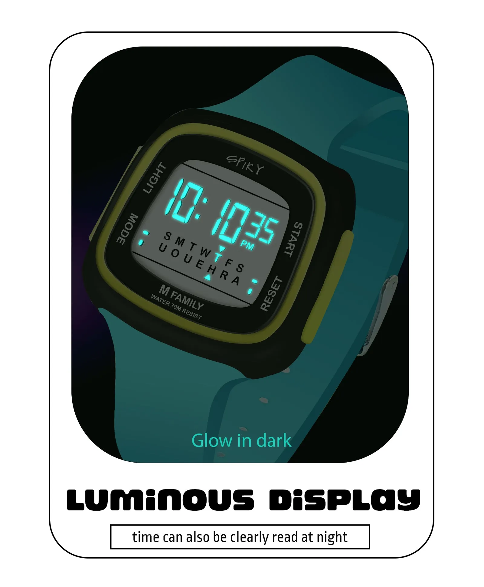 Spiky Unique Square Digital Watch for Kids - Pink