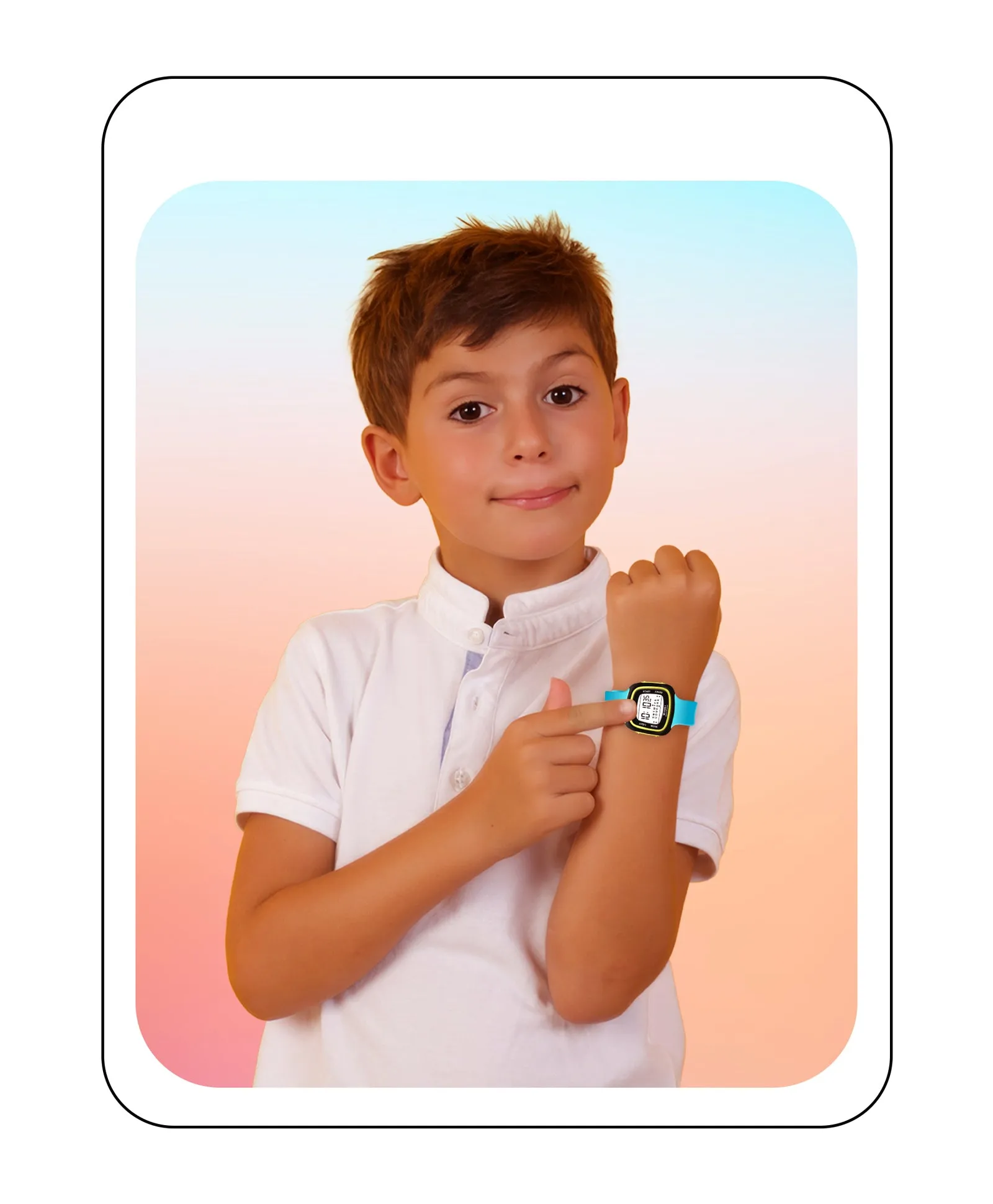 Spiky Unique Square Digital Watch for Kids - Pink