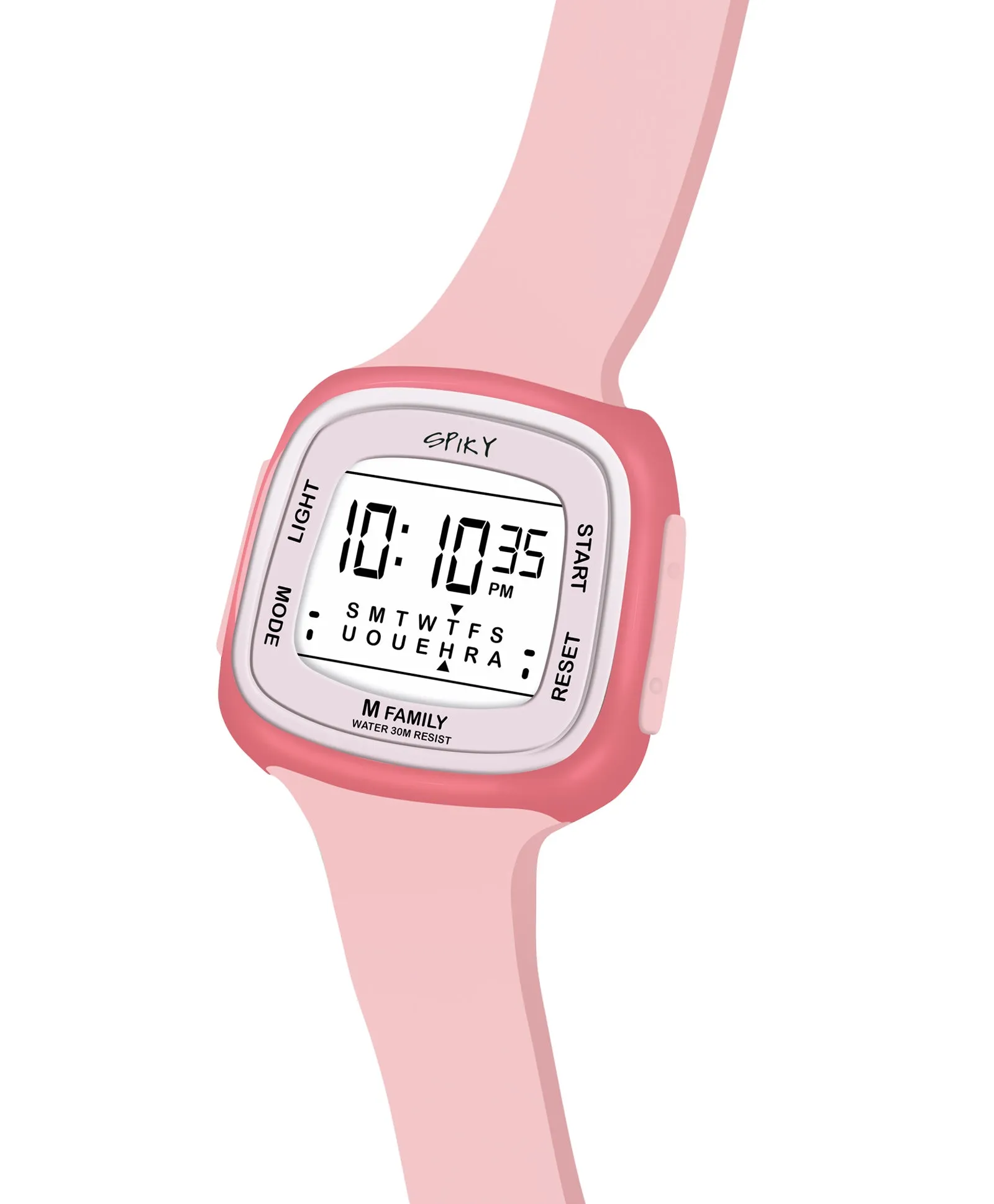 Spiky Unique Square Digital Watch for Kids - Pink