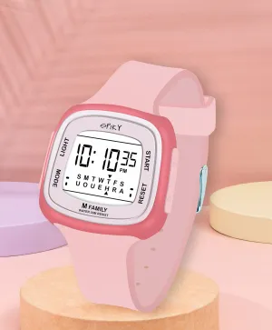 Spiky Unique Square Digital Watch for Kids - Pink