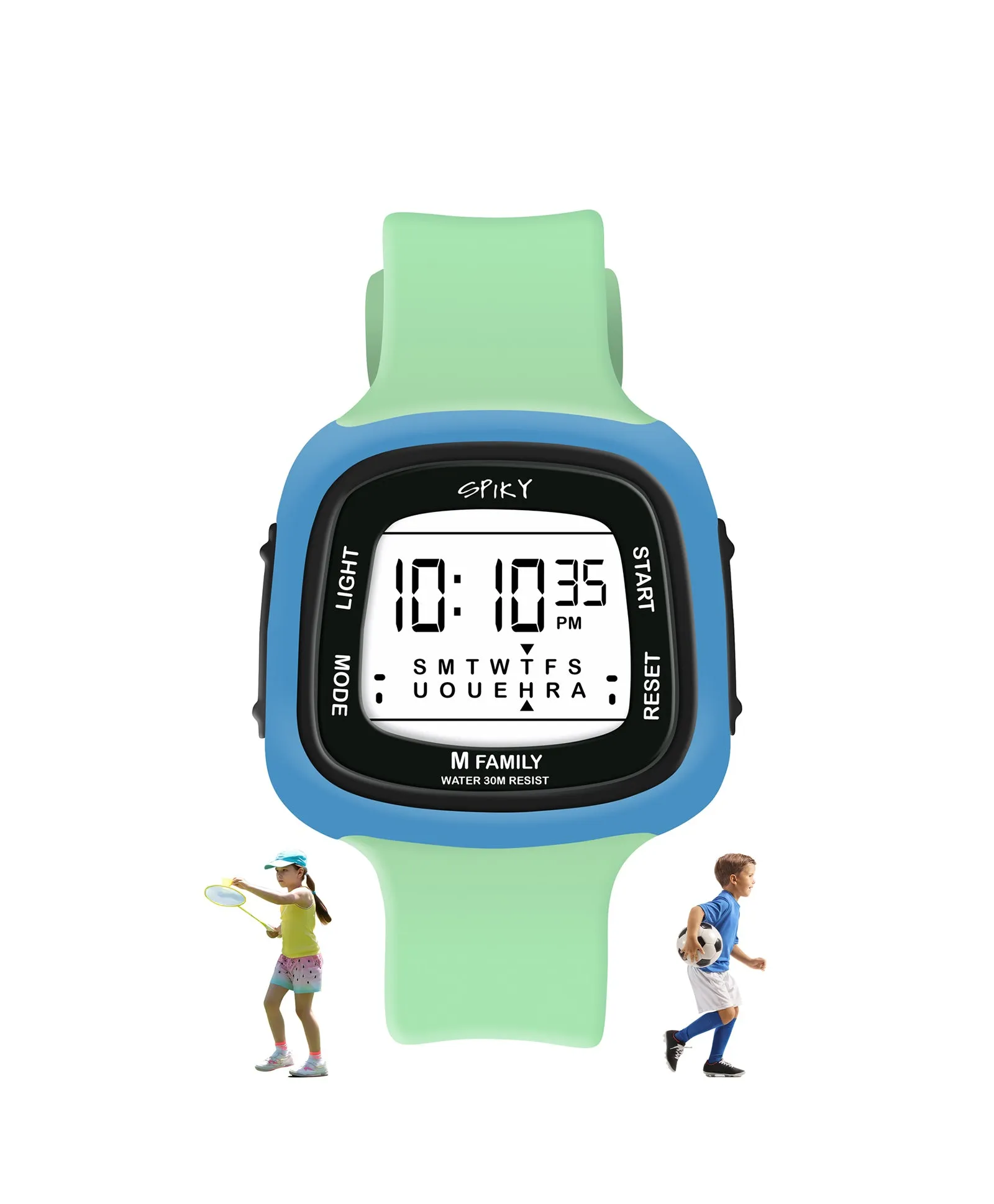 Spiky Unique Square Digital Watch for Kids - Pink