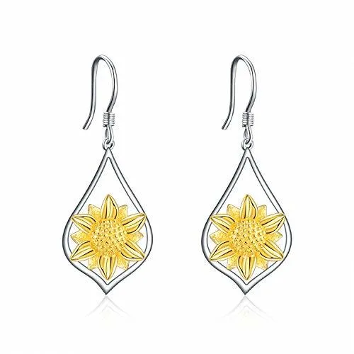 Sterling Silver Dangle Drop Leverback Stud Earrings