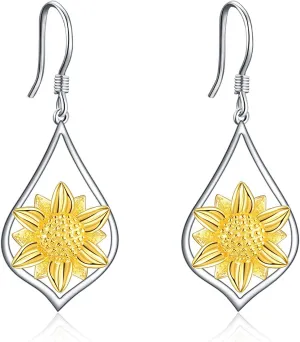 Sterling Silver Dangle Drop Leverback Stud Earrings