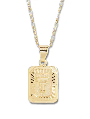 Texas Tech Throwback Double T Gold Plated Card Necklace