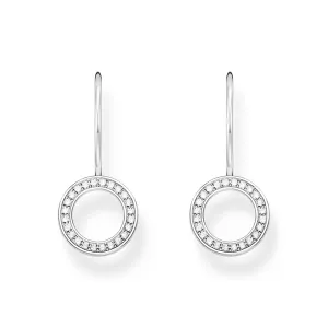 THOMAS SABO Earrings circular-shaped with white zirconia - silver