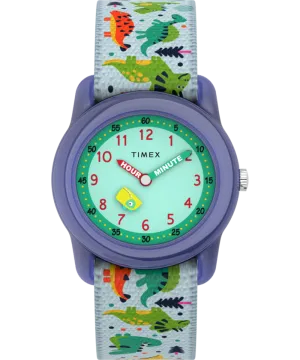 TIMEX TIME MACHINES® 29mm Dinosaur Elastic Fabric Kids Watch