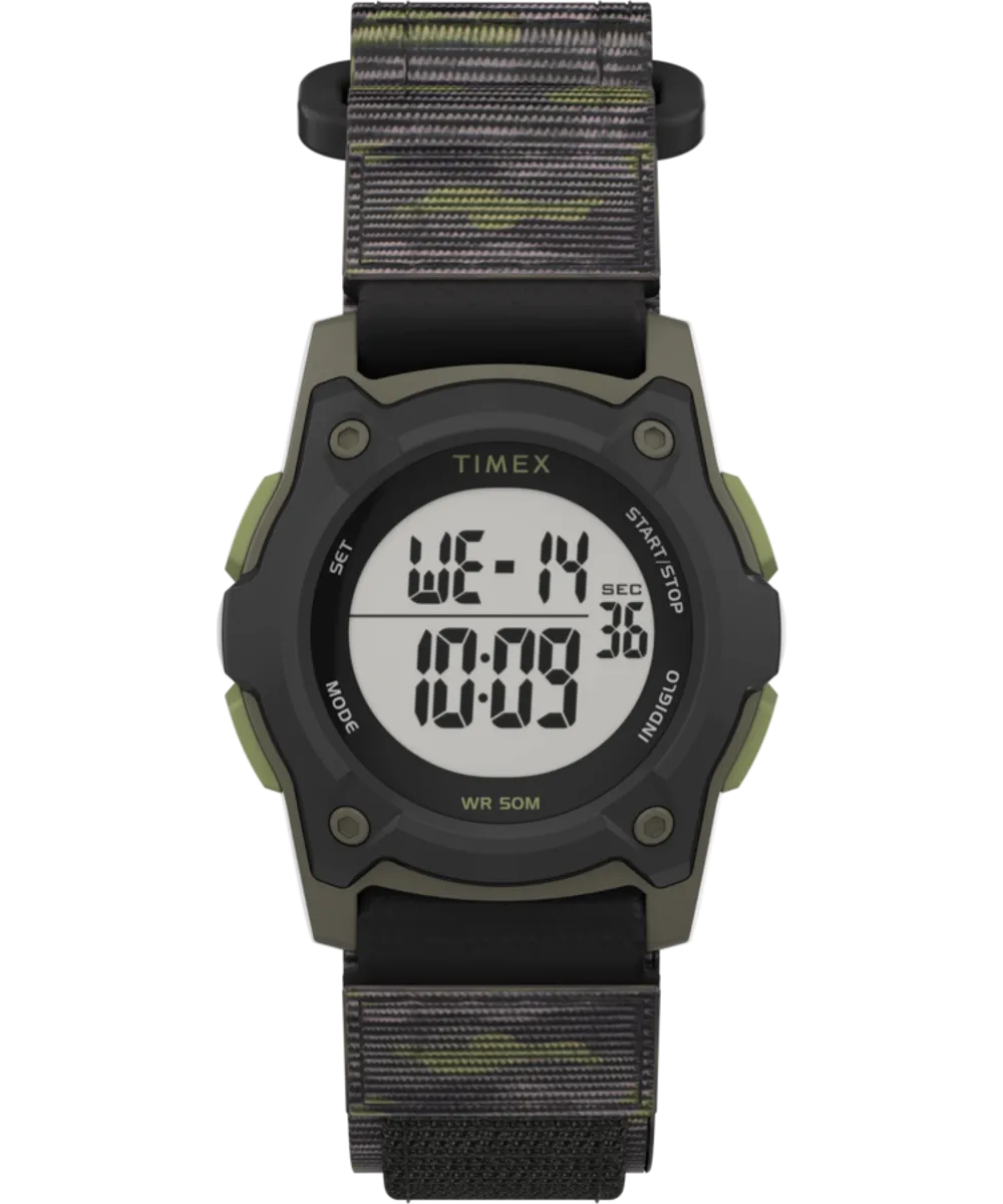 TIMEX TIME MACHINES® 35mm Green/Brown Camo Fast Wrap® Kids Digital Watch