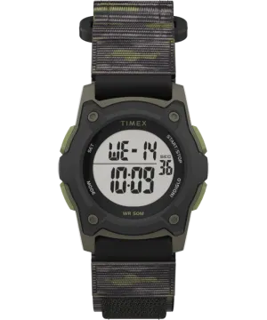 TIMEX TIME MACHINES® 35mm Green/Brown Camo Fast Wrap® Kids Digital Watch