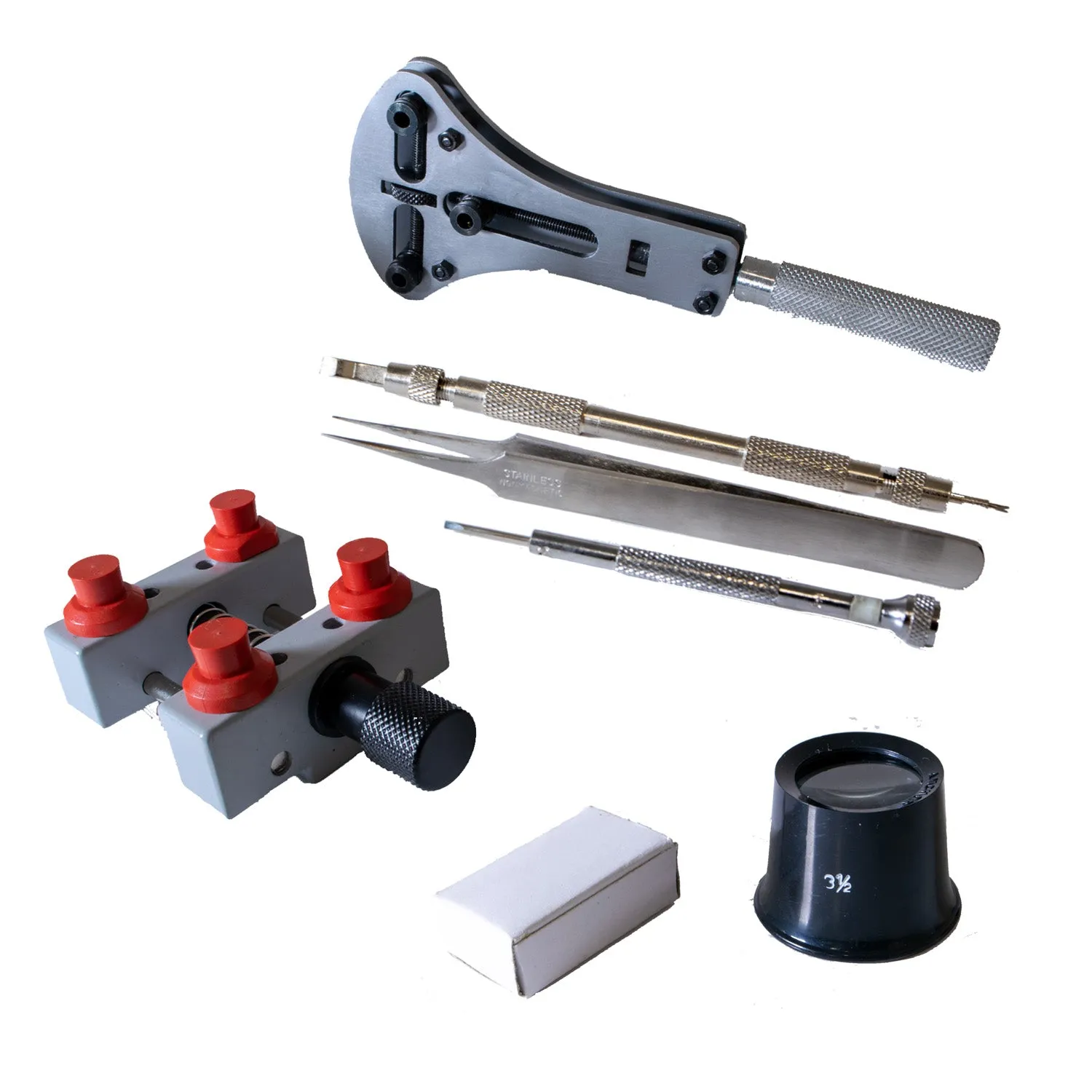 Tool set for opening backs of large watches