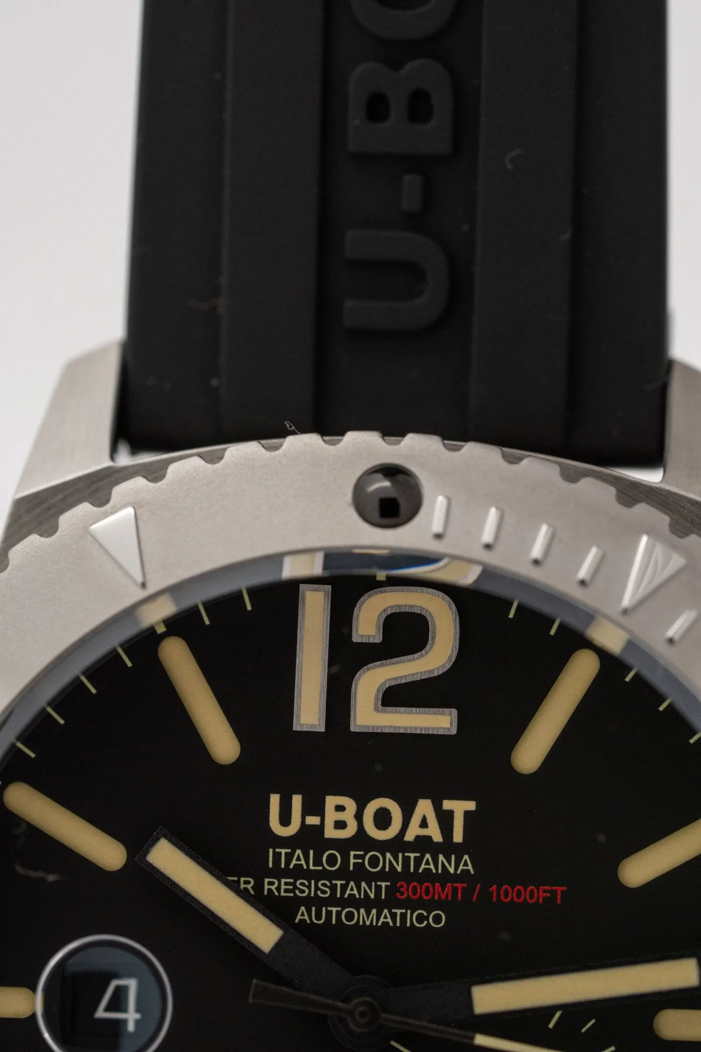 U-Boat Watch Sommerso Diver Black Silicone Strap 9007/A