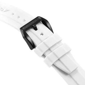 White Silicone Strap | 24mm Black Buckle
