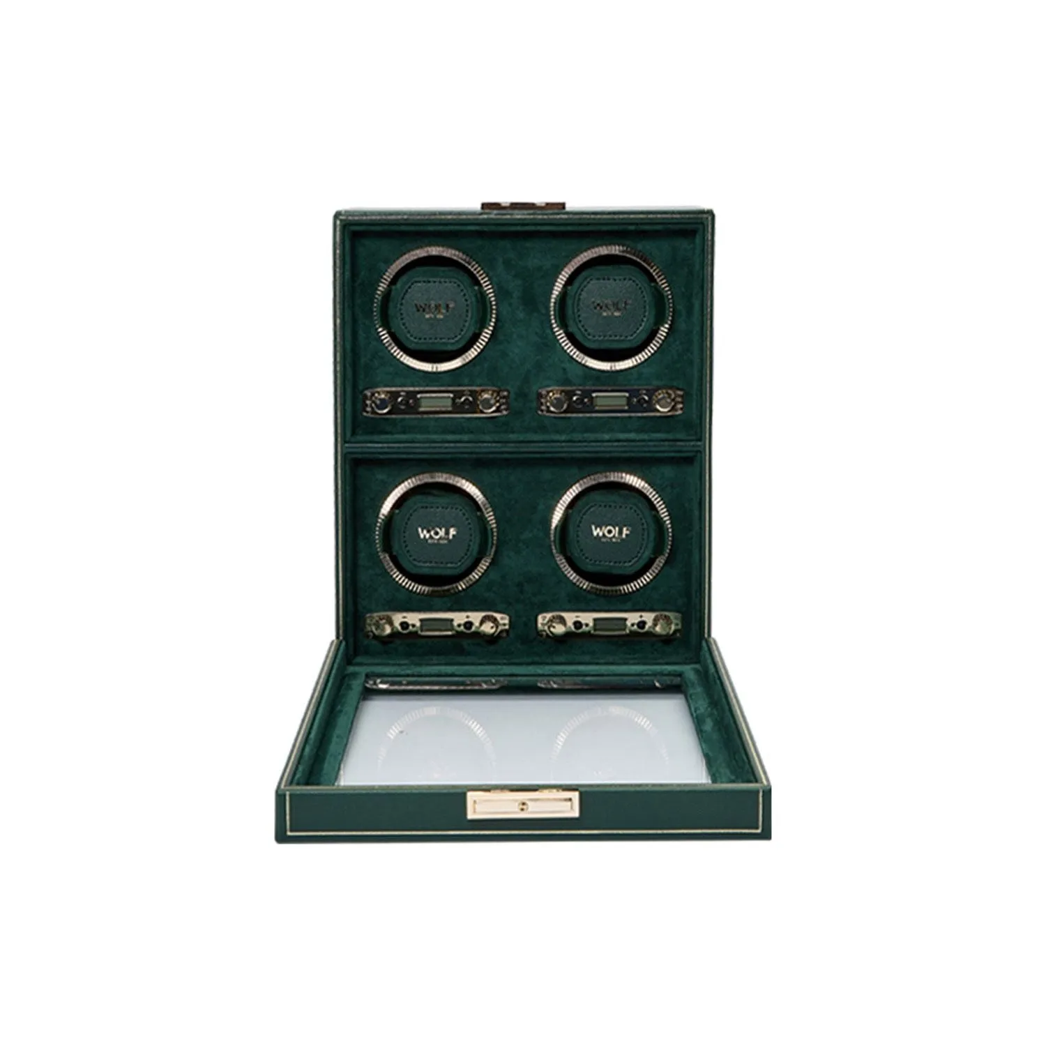 Wolf British Racing Green 4 Piece Watch Winder