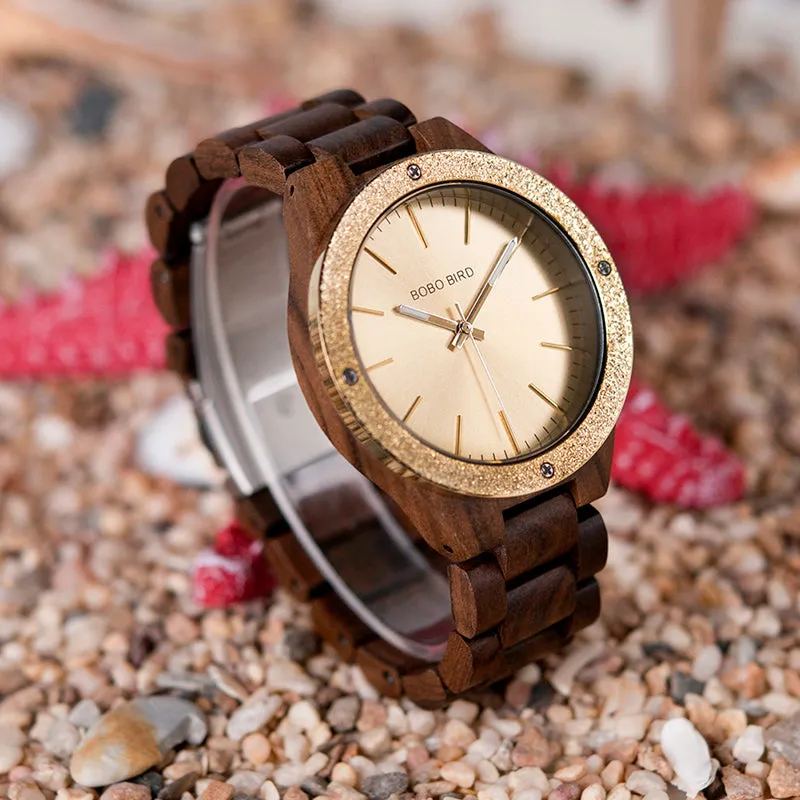 Wooden Men Watches erkek kol saati Quartz Handmade Unique Casual Wristwatches Gifts