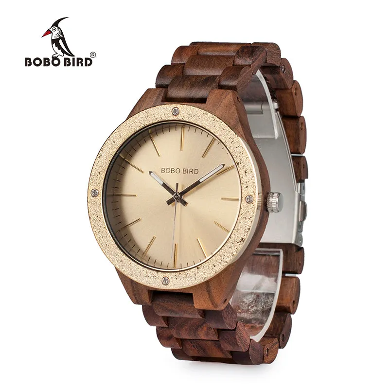 Wooden Men Watches erkek kol saati Quartz Handmade Unique Casual Wristwatches Gifts